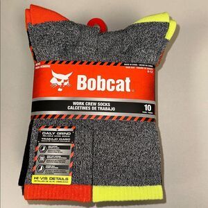 Bobcat Marled Gray Black Full Cushioned Soft Durable Arch Support Work Socks